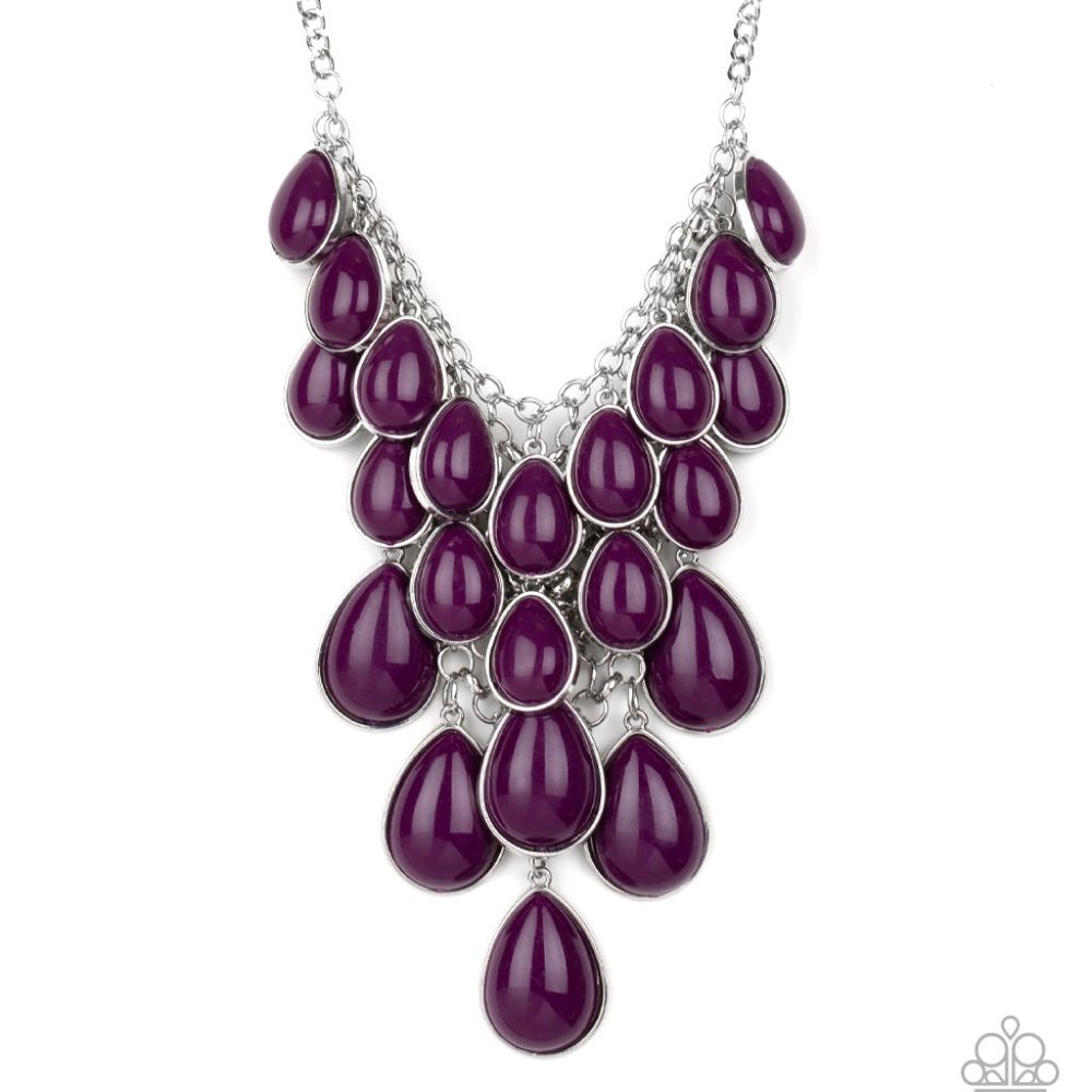 Shop 'Til You TEARDROP Purple Necklace